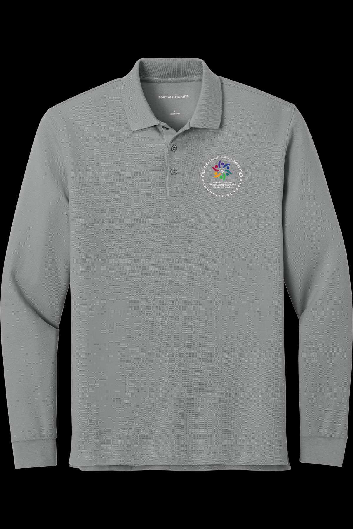 Community Schools Embroidered Long Sleeve Polo