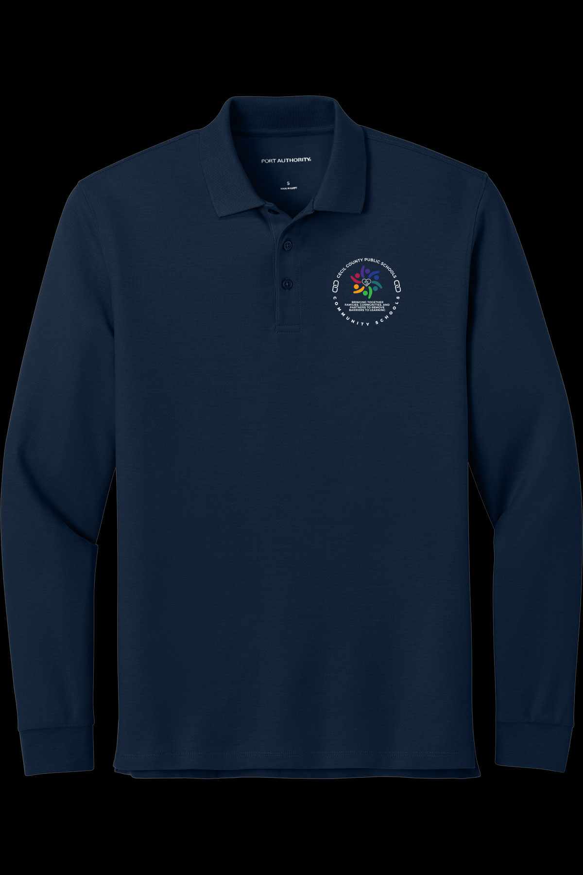 Community Schools Embroidered Long Sleeve Polo