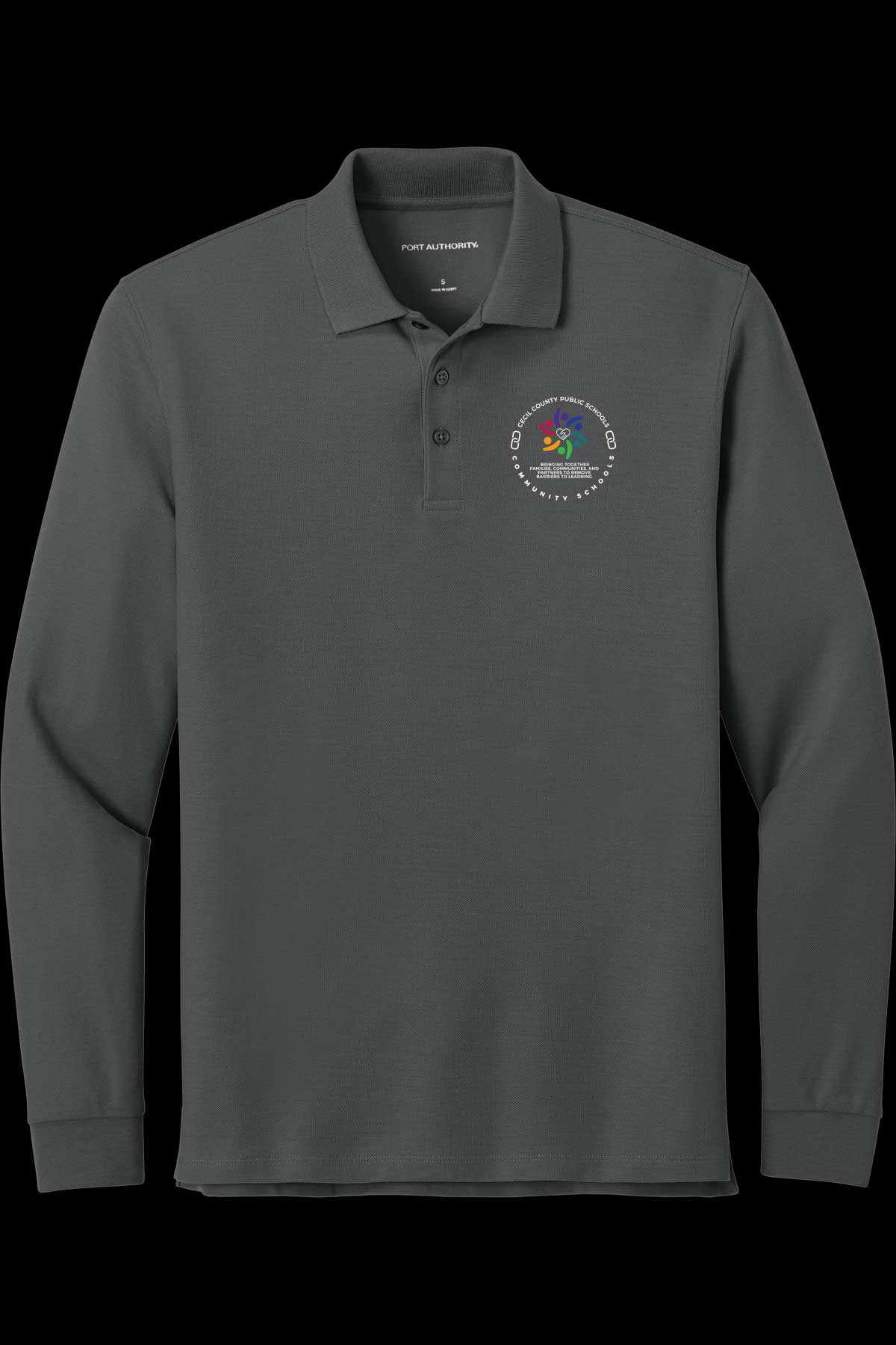 Community Schools Embroidered Long Sleeve Polo