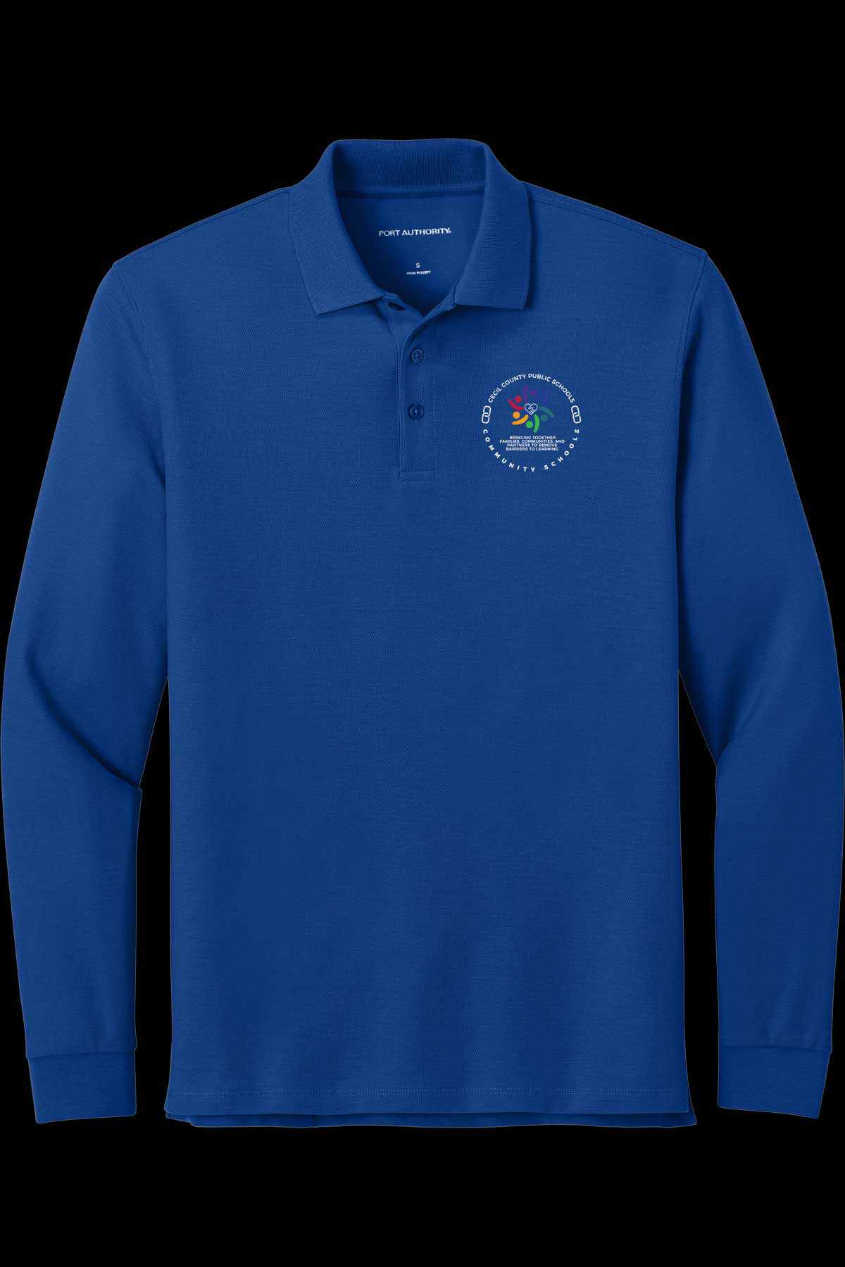 Community Schools Embroidered Long Sleeve Polo