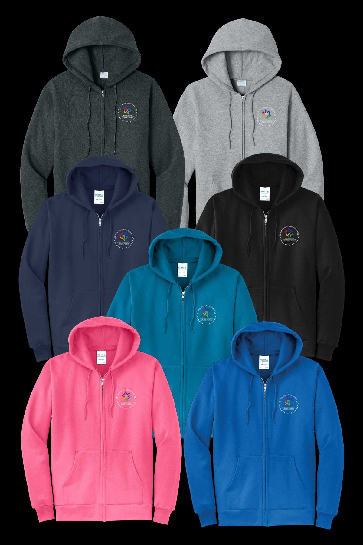 Community Schools Embroidered Full Zip Hooded Jacket