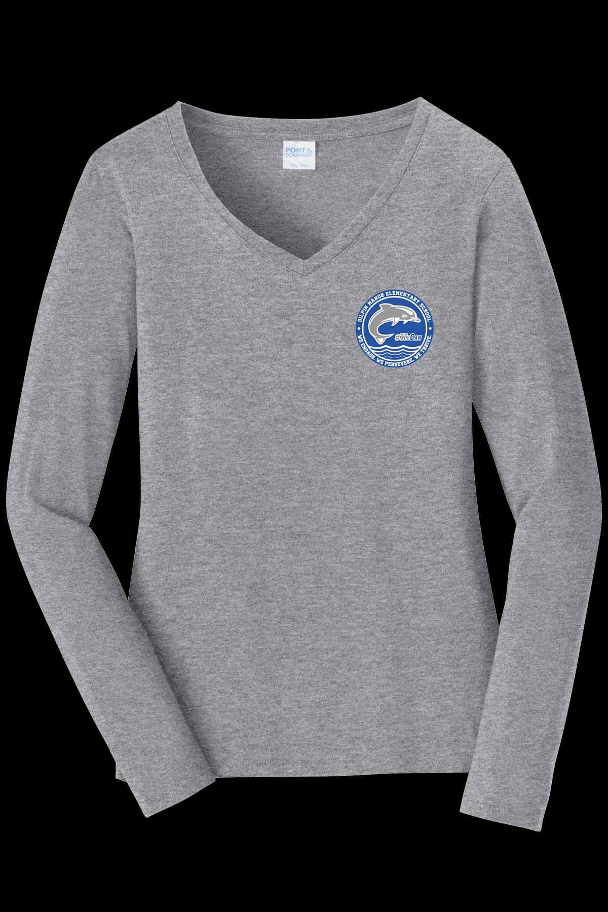 Gilpin Manor Port & Co Womens Long Sleeve V-Neck