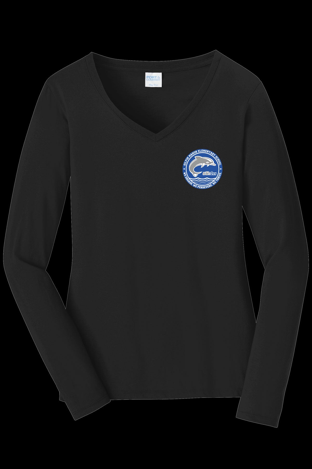 Gilpin Manor Port & Co Womens Long Sleeve V-Neck