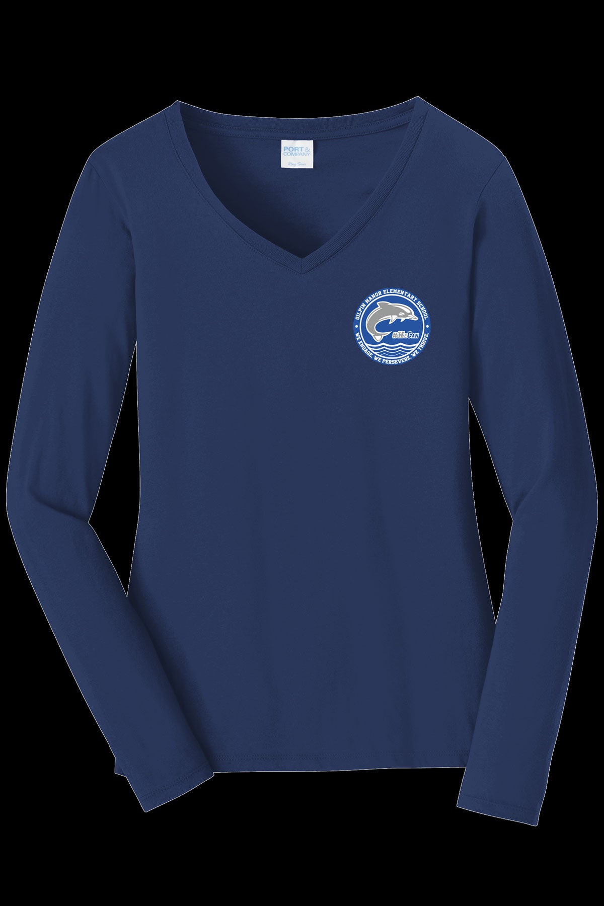 Gilpin Manor Port & Co Womens Long Sleeve V-Neck