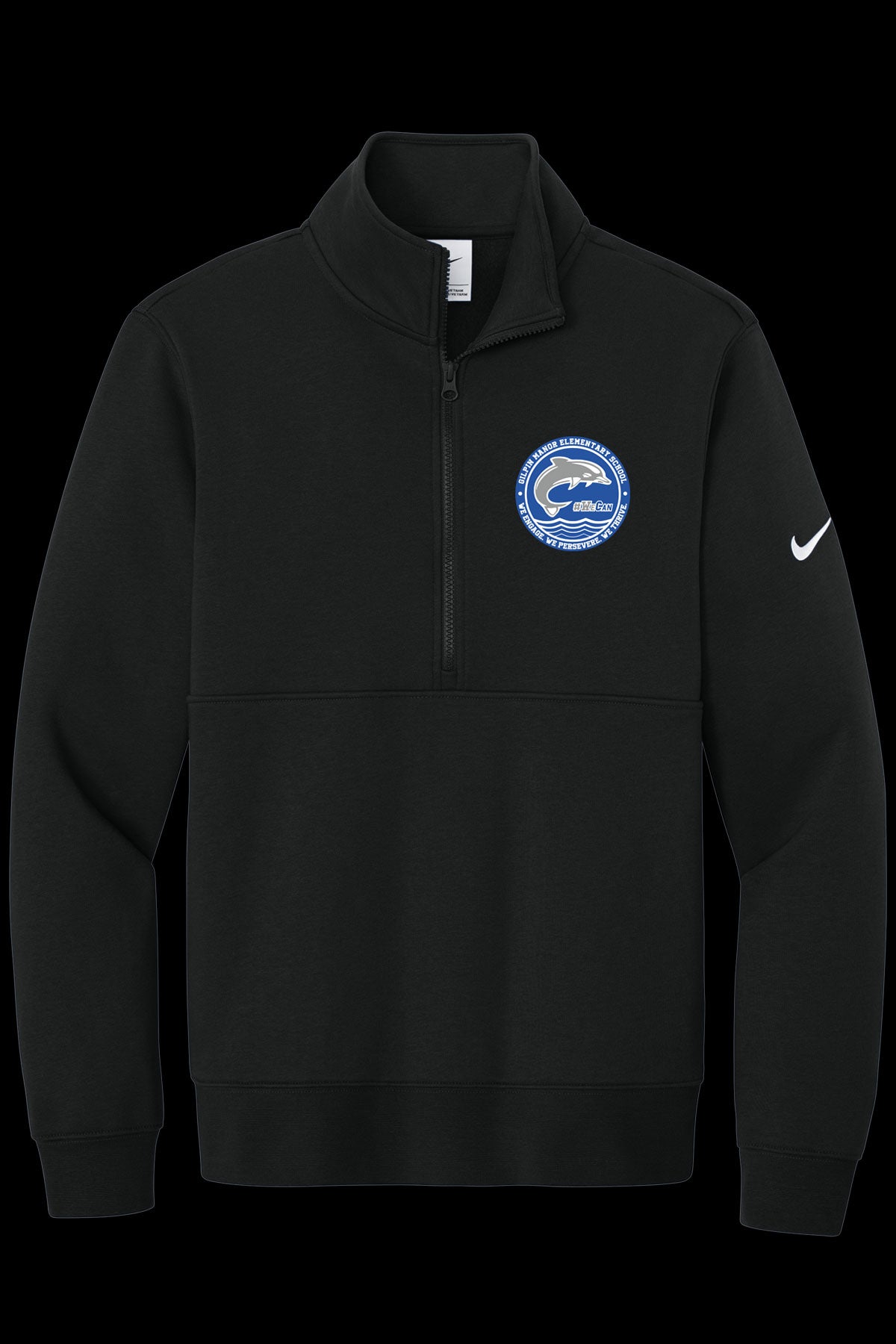 Gilpin Manor Mens Club Fleece Sleeve Swoosh 1/2-Zip