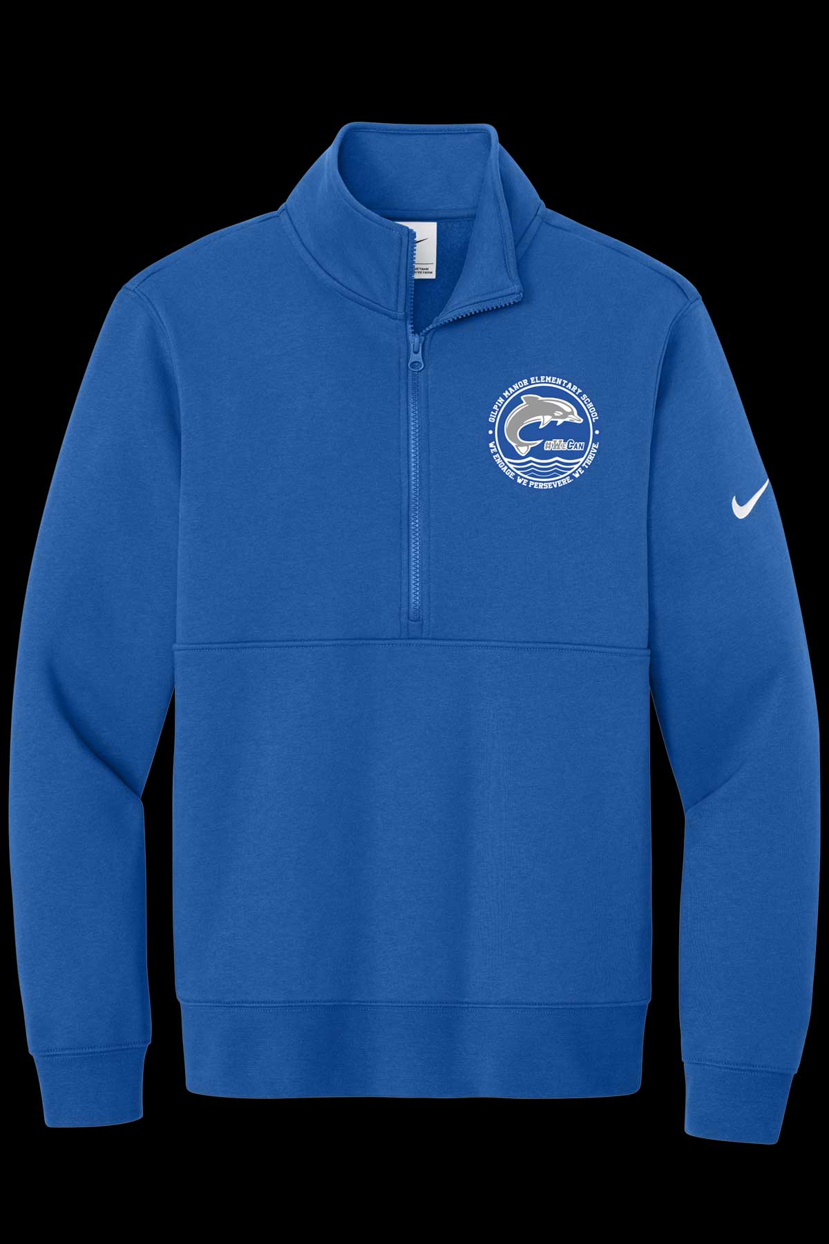 Gilpin Manor Mens Club Fleece Sleeve Swoosh 1/2-Zip