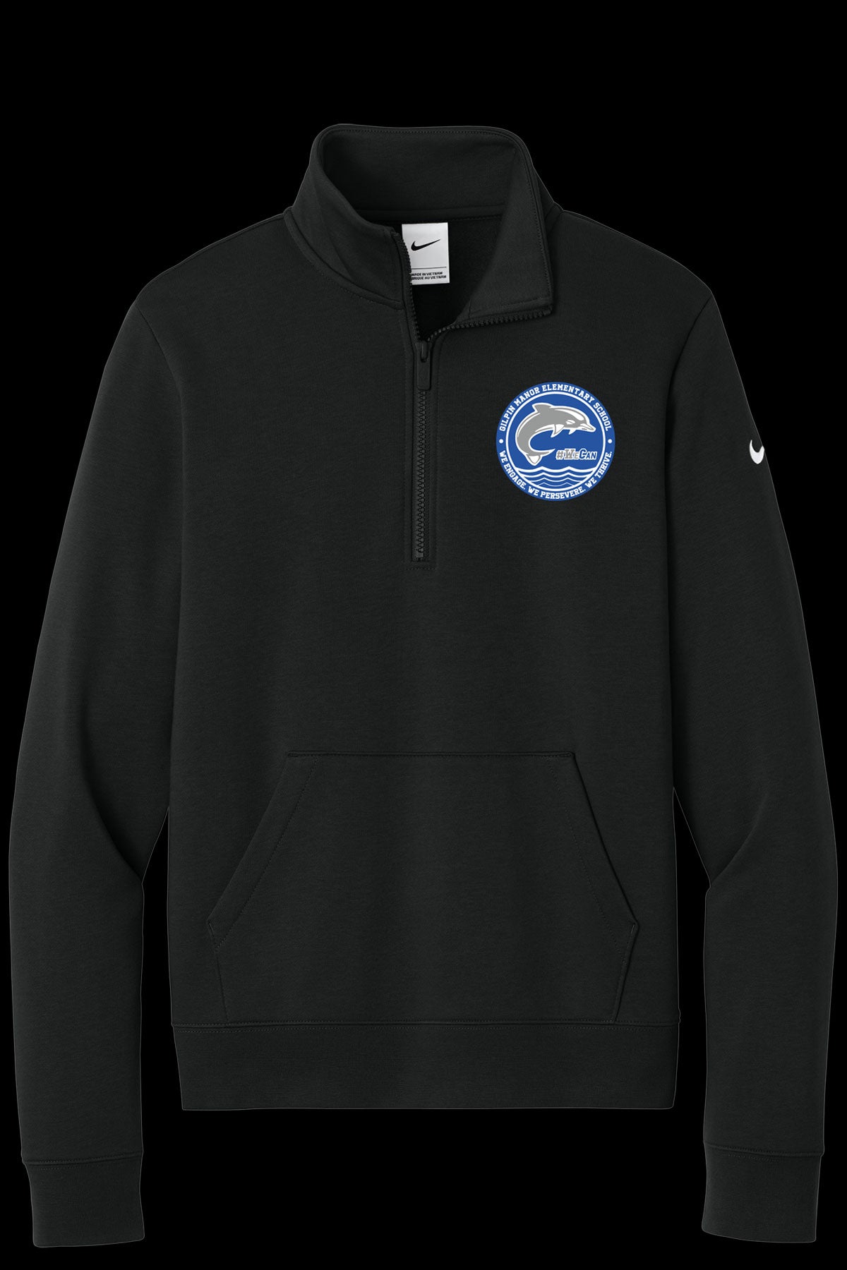 Gilpin Manor Womens Club Fleece Sleeve Swoosh 1/2-Zip