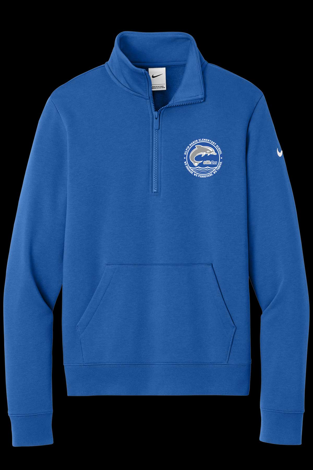 Gilpin Manor Womens Club Fleece Sleeve Swoosh 1/2-Zip