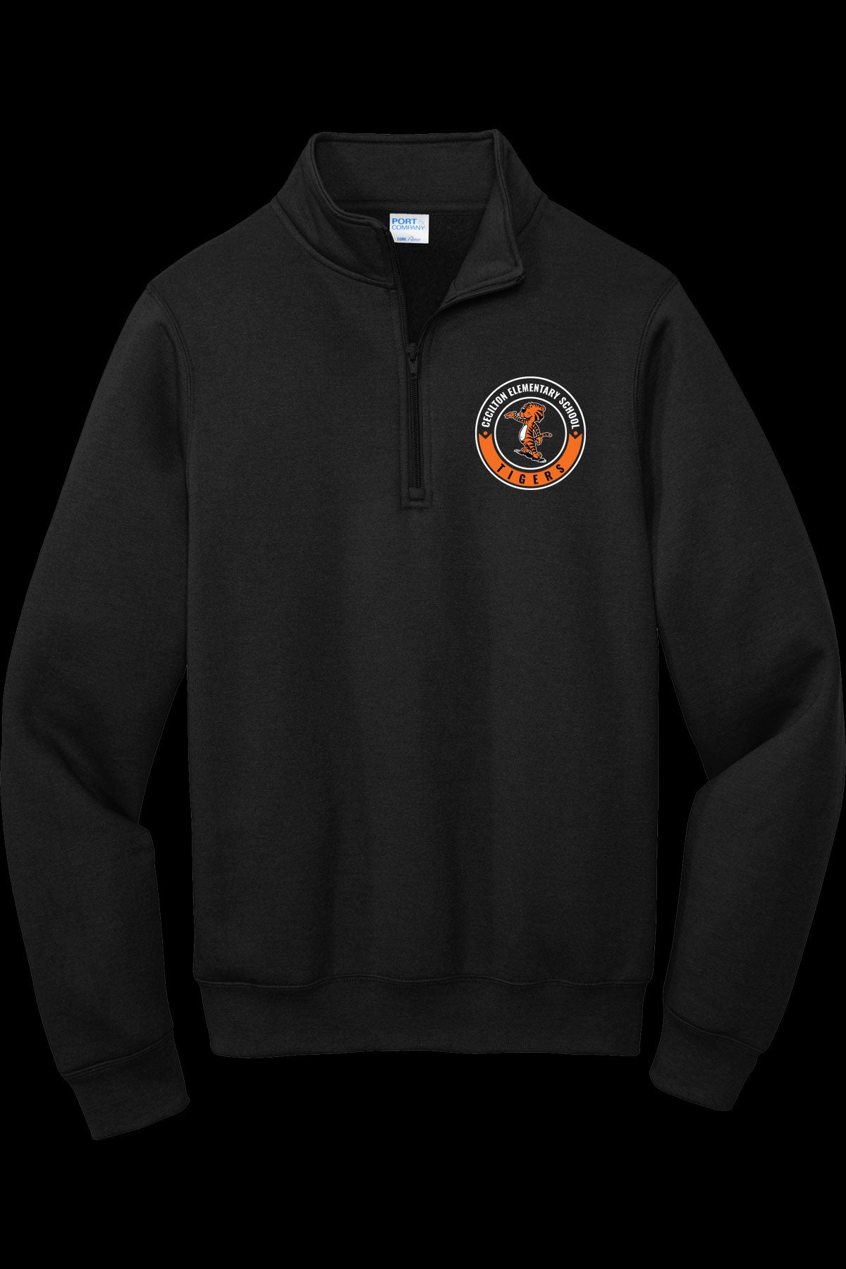 Cecilton Port & Co Core Fleece 1/4 Zip Tiger Pullover