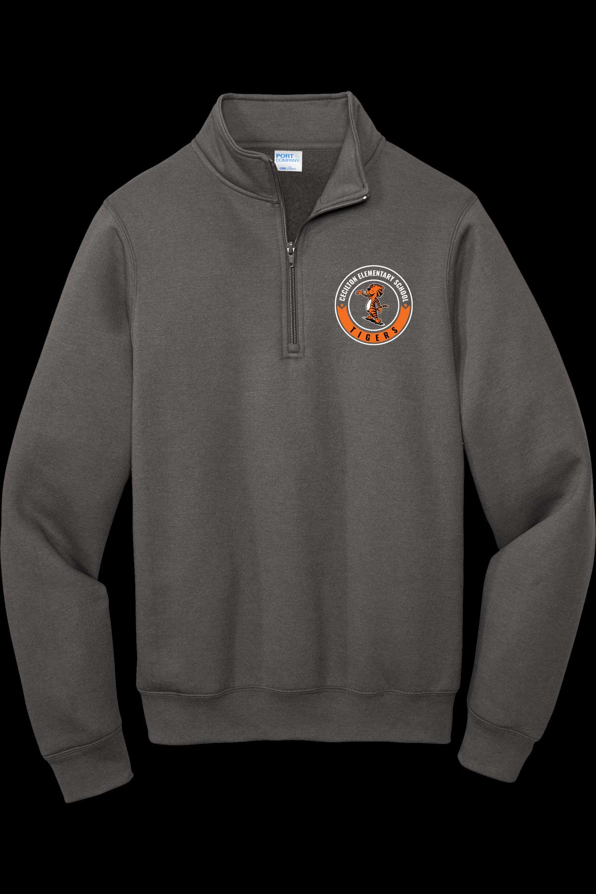 Cecilton Port & Co Core Fleece 1/4 Zip Tiger Pullover