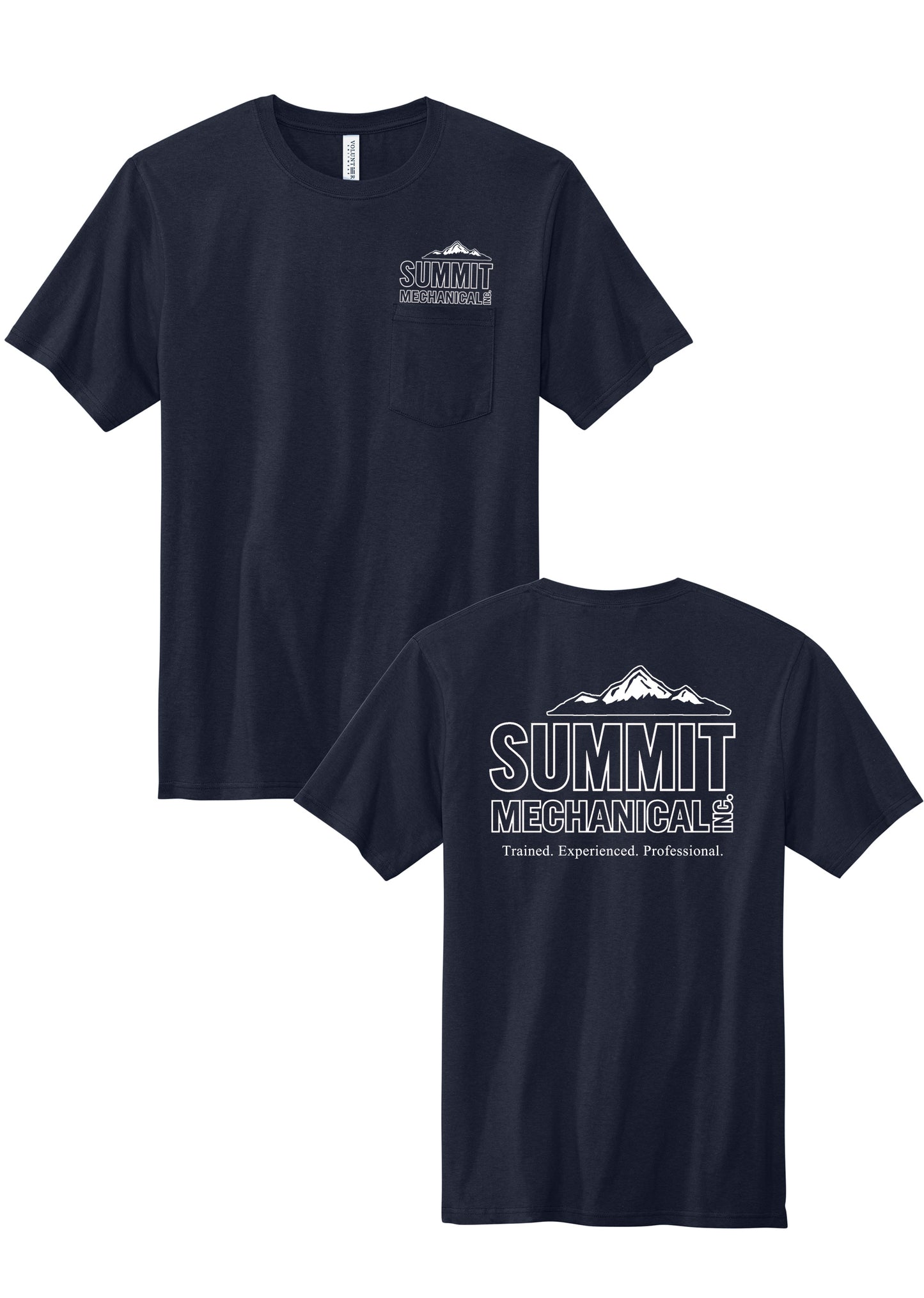 Summit Mechanical  Navy Pocket Tee